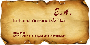 Erhard Annunciáta névjegykártya
